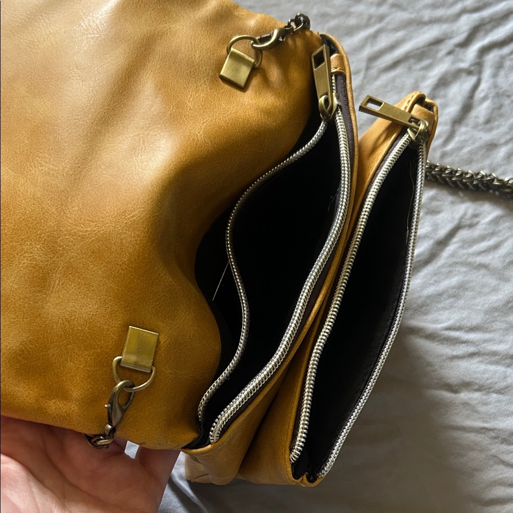 Street Level Mustard Embroidered Crossbody Bag - Picture 6 of 14